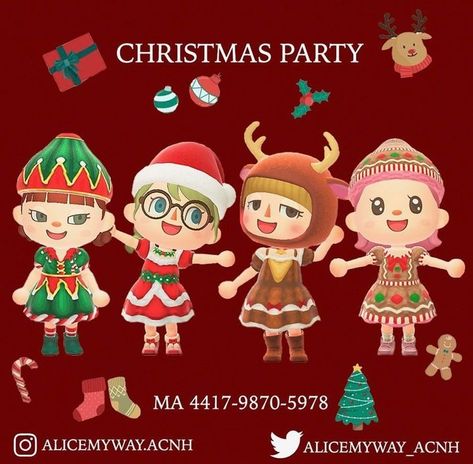 ACNH CUSTOM DESIGNS 🤍 (@acnh.islanddesigns) • Instagram ဓာတ်ပုံများနှင့် ဗီဒီယိုများ Animal Crossing Music, Acnh Christmas, Acnh Custom Designs, Animal Crossing Characters, Santa's Elves, Christmas Party Outfits, New Animal Crossing, We Got It, Winter Animals