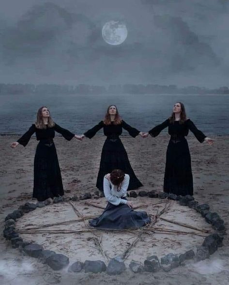 Halloween Photoshoot Background Ideas, Witch Coven Photoshoot, Cast A Circle, Circle Of Protection, Creepy Music, Dark Witchcraft, Horror Background, Outdoor Witch, Witch Photoshoot