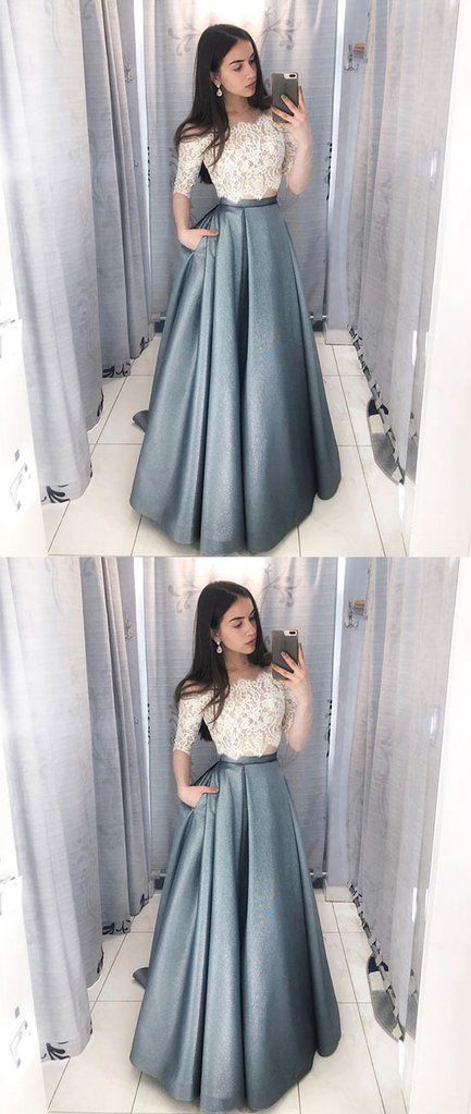 Vestidos   Vestidos. Grey Prom Dress, Cheap Gowns, Prom Dresses With Pockets, Cheap Evening Dresses, Chique Outfits, Elegant Prom Dresses, Lace Formal Dress, Prom Dresses For Teens, Color Number