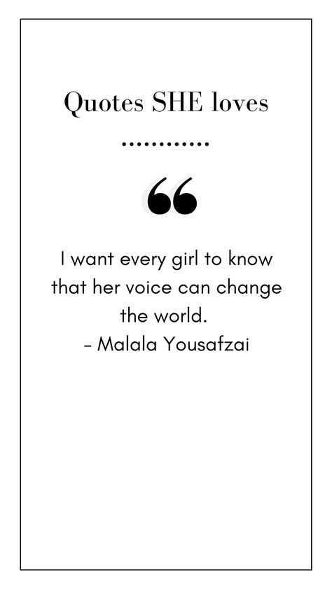 Malala Yousafzai Quotes, Quotes She, Malala Yousafzai, Life Quotes Pictures, Quotes Pictures, Inspiring Women, World Problems, She Loves, Inspirational Women