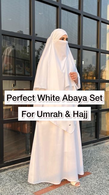 Abaya For Umrah, White Abaya, Nose Piece, Wedding Videos, Niqab, Dry Clean Only, Effortless Style, Soft Fabrics, Hand Wash