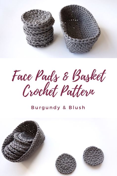 A quick and easy face scrubbies crochet pattern with holding basket for a cute skincare and home accessories crochet project! #crochet #diyskincare #sustainable #crochetpattern #freecrochetpattern Scrubbies Crochet Pattern, Crochet Scrubbies, Face Scrubbies, Confection Au Crochet, Crochet Faces, Crochet Washcloth, Diy Bricolage, Crochet Kitchen, Crochet Set