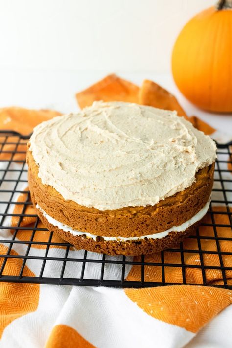 Pumpkin Dog Birthday Cake | Once Upon a Pumpkin Pumpkin Dog Cake, Dog Cake Recipe Pumpkin, Gluten Free Pumpkin Cake, Cinnamon Buttercream, Banana Cake Recipes, Pumpkin Crunch Cake, Dog Cake Recipes, Healthy Pumpkin Pies, Pumpkin Crunch