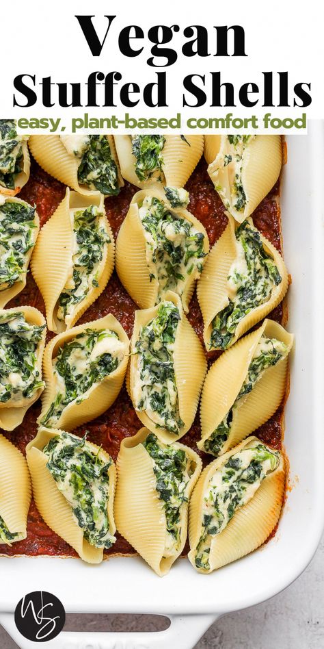 #HealthyFoodRecipesToLoseWeight Vegan Stuffed Shells, Salad Prep, Plant Based Recipes Dinner, Plant Based Recipes Easy, Plant Based Diet Recipes, Vegan Pasta Recipes, Vegan Meal Plans, Tasty Vegetarian Recipes, Vegan Meal Prep