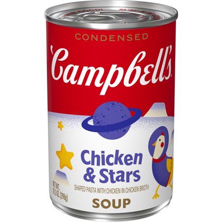 Chicken And Stars, Stars Soup, Kids Soup, Chicken Broth Soup, Soups For Kids, Condensed Soup, Goldfish Crackers, Soup Chicken, Soup Broth