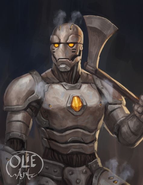 Warforged Barbarian, Dnd Warforged, Dnd Character Art, Npc Ideas, Dnd Races, Dungeons And Dragons Art, Dungeons And Dragons Game, Dnd Campaign, Fantasy Races