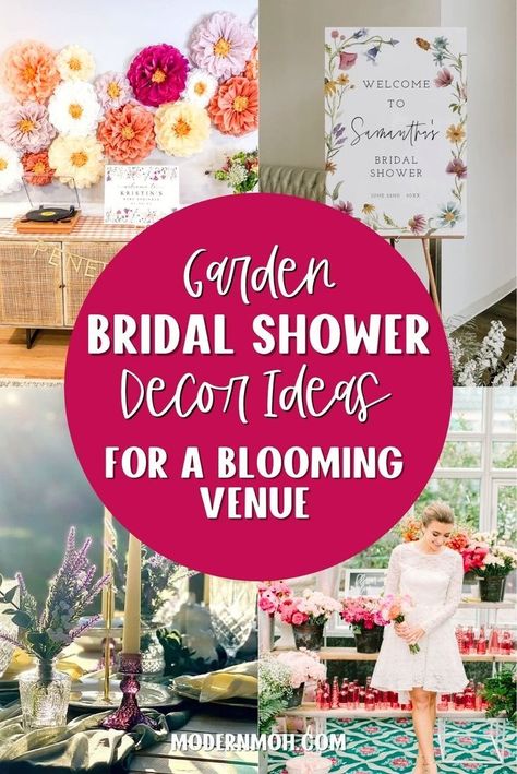 Looking for the best garden bridal shower decor ideas? This guide is filled with creative garden bridal shower decoration ideas that will help you create a whimsical garden atmosphere, whether indoors or outdoors. Delight your guests with charming garden bridal shower decorations that capture the essence of a blooming garden, making it the perfect way to celebrate the bride-to-be! | Unique Bridal Shower Bridal Shower Decor Ideas, Garden Bridal Shower Decorations, Bachelorette Party Budget, Bridal Shower Planning Checklist, Shower Decor Ideas, Thoughtful Bridal Shower Gifts, Garden Party Bridal Shower, Bridal Party Games, Bridal Shower Decoration