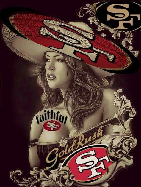 Niner Girl 49ers Tattoo, 49ers Funny, Sf Forty Niners, 49ers Images, Niners Girl, Barbarian Queen, 49ers Helmet, 49ers Faithful, 49ers Cheerleaders