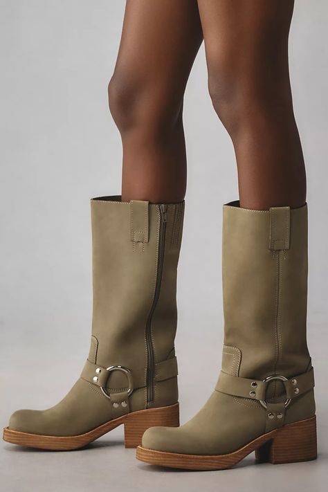 Jeffrey Campbell Reflection Boots | Anthropologie 2024 Fall Shoes, Fall 2024 Shoes, Fall Shoes 2024, Green Boots Outfit, High Fashion Boots, Khaki Boots, Fall Boots, Shoe Inspo, Fall Fits