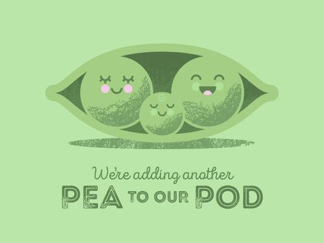 Peas in a Pod Pregnancy Surprise, Painted Rock Cactus, Pea In A Pod, Bean Pods, Two Peas In A Pod, Baby Announcement Pictures, Pregnancy Art, Pregnancy Announcement Cards, Ra Ideas