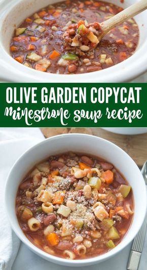 Easy Olive Garden Soup Recipe! Copycat Olive Garden Minestrone Soup Recipe! The BEST Homemade Olive Garden Soup Recipe and Easy Crockpot Fall and Winter Slow Cooker Dinner Meal Plans! #passion4savings #olive #garden #minestrone #soup #recipe #copycat #win Olive Garden Minestrone Soup Recipe, Copycat Olive Garden Minestrone Soup, Copycat Olive Garden Minestrone, Olive Garden Minestrone, Copycat Dinner, Olive Garden Soup, Sopa Minestrone, Olive Garden Minestrone Soup, Olive Garden Soups