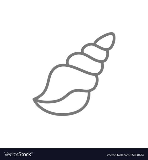 Seashell Line Art, How To Draw A Shell, Shell Drawing Simple, Shell Line Drawing, Starfish Doodle, Seashell Outline, Seashell Icon, Shell Outline, Sign Illustration Design