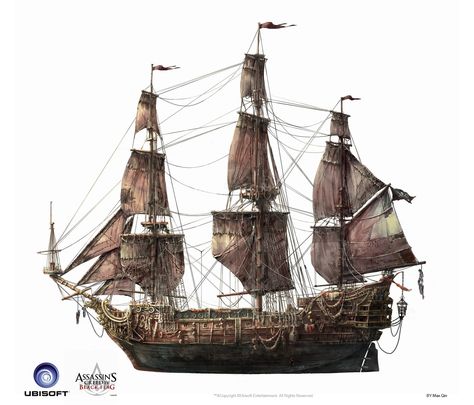 concept for the Queen Anne's Revenge from Assassin's Creed 4 Black Flag, the quarter galleries are taken from the Soleil Royale Assassins Creed Black Flag, Model Warships, Navi A Vela, Bateau Pirate, Ship Of The Line, Sea Of Thieves, Pirate Art, Ghost Ship, Sailing Vessel