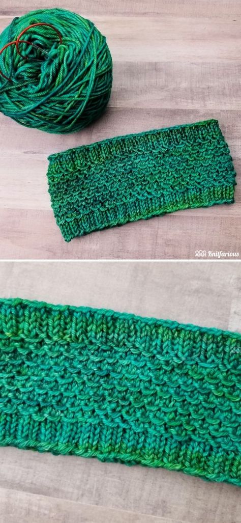 Beautiful Knitted Headband Ideas. This gorgeous knitted headband in the pictures below was made by Christina Garza-Brown and it's a super easy to knit project, using DK weight yarn. Simply knit in the round with purls and slipped stitches, you will whip it up in a heartbeat! #freeknittingpattern #headband #earwarmer Mens Knitted Headband Pattern, Knitting Headbands For Beginners, Knitting Ear Warmers Headband, Free Knit Headband Patterns, Knitted Head Bands Patterns Free Ear Warmers, Knit Earwarmer Pattern Free, Easy Knit Ear Warmer Pattern Free, Knitted Headband Free Pattern Head Bands, Knitted Head Bands Patterns Free