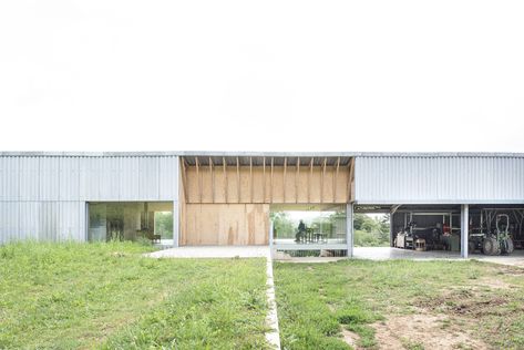 Hangar Architecture, Rural France, Rural Architecture, Materials And Structures, Agricultural Buildings, Social Housing, New Museum, House Inside, Tasting Room