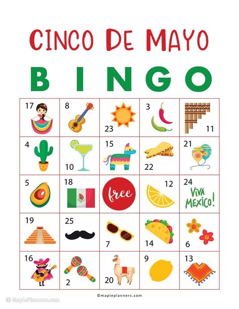 Download Cinco de Mayo Bingo Printable to celebrate this fun Mexican festival. #cincodemayo #bingocards Cinco De Mayo School Ideas, Cinco De Mayo Lessons For Kids, Cinco De Mayo Ideas For Kids, Spanish Bingo Free Printable, Mexican Fiesta Games, Cinco De Mayo Party For Kids, Cinco De Mayo Stem Activities, 5 De Mayo Crafts For Kids, Cinco De Mayo Activities For Seniors