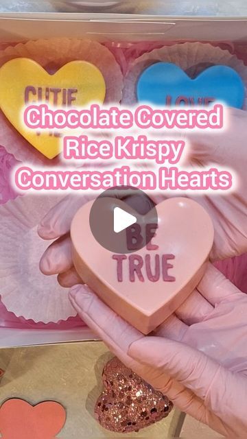 Valentines day. Chocolate Covered Rice Krispy Treat Conversation Hearts. Chocolate Covered Rice Krispie Treats, Diy Sweets, Valentines Day Chocolate, Chocolate Rice Krispie Treats, Candy Molds Silicone, Chocolate Covered Treats, Sale Ideas, Rice Krispy, Baking Business