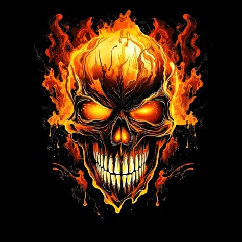 A demon skull in flames Skull In Flames, Skull With Flames, Burning Skull, Fire God, Flame Skull, Demon Skull, Halloween Posters, Flaming Skull, Eagle Images