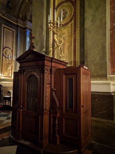 Confession booth at St.  Stephen's.  Anyone? Confession Booth Aesthetic Design, Confession Booth Aesthetic, Confessional Booth Aesthetic, Confessional Booth, Confession Booth, Sierra Simone, Sinners Anonymous, 1689 London Baptist Confession, Comfort Things