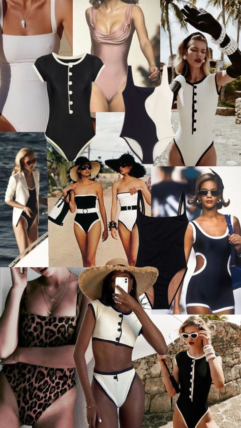 Old Money Swimwear Aesthetic, Timeless Bathing Suits, Old Money Aesthetic Swimsuit, French Riviera Swimwear, Europecore Aesthetic, Beach Aesthetic Outfits Swimsuit, Old Money Style Bikinis, South Of France Outfits French Riviera, Old Money Bathing Suits