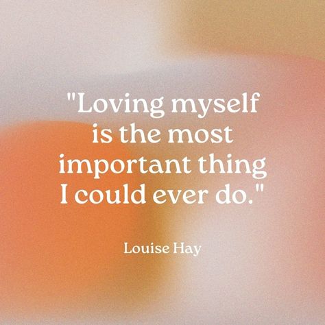 Hay House on Instagram: “"Loving myself is the most important thing I could ever do." 🧡⁠ ⁠ If you're in need of more self-love inspiration, enter our Louise Hay…” Louise Hay Quotes, Healing Yourself, Robert Adams, Loving Myself, Hay House, Louise Hay, Self Concept, Loving Yourself, Best Version Of Yourself