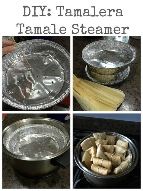 DIY: Homemade tamale steamer or tamalera | ethnicspoon.com                                                                                                                                                                                 More Diy Tamales How To Make, How To Steam Tamales Without A Steamer, Diy Tamales, Tamale Steamer, Pork Tamales Recipe, Tamales Recipe Pork, Tamales Recipe, Homemade Tamales, Pork Tamales