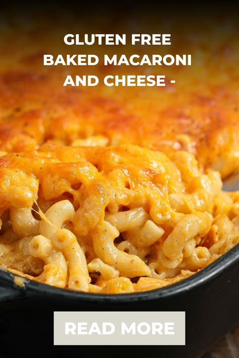 Gluten and Lactose Free Baked Macaroni and Cheese gives you the ooey gooey comfort of a creamy mac and cheese without the lactose. Lactose Free Mac And Cheese, Creamy Baked Mac And Cheese, Gluten Free Mac And Cheese, Gluten Free Items, Baked Macaroni And Cheese, Cheese Dinner, Creamy Mac And Cheese, Baked Macaroni, Baked Mac