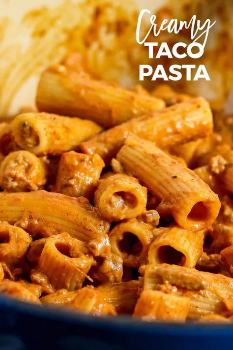 Creamy Taco Pasta, Taco Pasta Recipe, Easy Pasta Recipes Quick, Taco Pasta Recipes, Cream Cheese Pasta, Pastas Recipes, Easy Pasta Dinner, Taco Pasta, One Pot Dinner