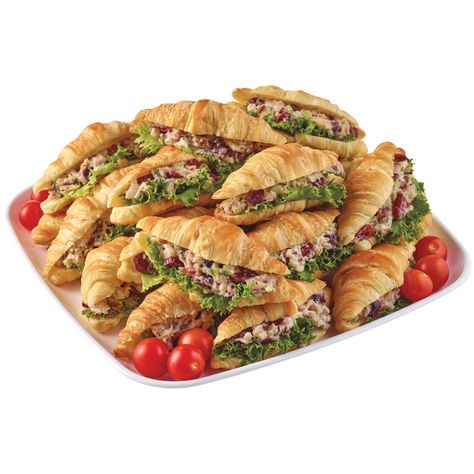 H-E-B Deli Party Tray - Cranberry Pecan Turkey Salad Croissant Sandwiches - Shop Standard Party Trays at H-E-B Wraps For Party, Rotisserie Turkey, Croissant Sandwiches, Deli Tray, Chicken Salad Croissant, Cranberry Turkey, Rotisserie Chicken Salad, Slider Sandwiches, Shredded Turkey