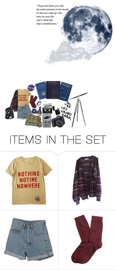 "star gazing" by mangobaby ❤ liked on Polyvore featuring art Star Gazing Outfit, Star Gazing, Makeup Accessories, Fashion Sense, Constellations, Acne, Off White, Streetwear Brands, Men And Women