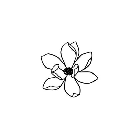 Magnolia Drawing Simple, Magnolia Drawing, Magnolia Tattoo, Magnolia Flower, Drawing Easy, Easy Drawings, Magnolia, Tattoos, Flowers