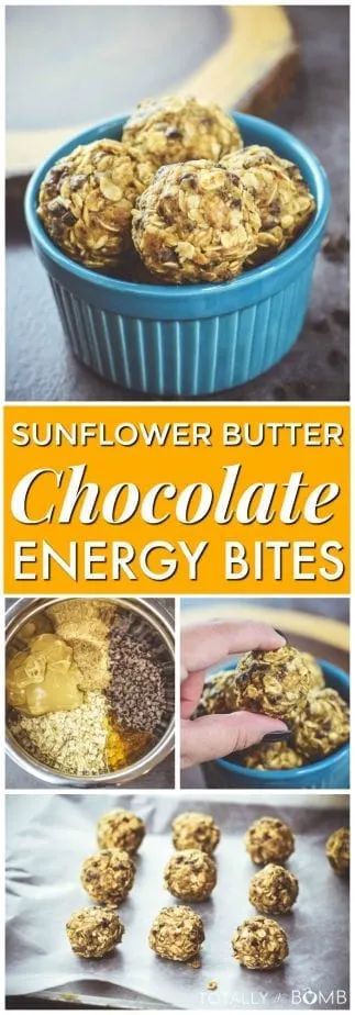 Sunflower Butter Recipes, Chocolate Energy Bites, Afterschool Snacks, Appetizers Vegan, Healthy Food Alternatives, Sunflower Butter, Clean Eating Lunch, Protein Bites, Allergy Free Recipes