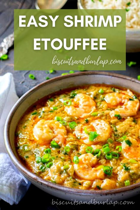 Easy Shrimp Etouffee With Cream Of Mushroom, Shrimp Etouffee Recipes Easy, Easy Shrimp Etouffee, Shrimp Ettouffe Recipe, Shrimp Etouffee Recipes, Etouffee Recipe Easy, Crawfish Etoufee Recipe, Etouffee Recipe, Dinner Specials