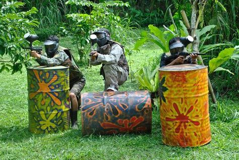 Diy Paint Ball Course, Diy Paintball Course, Paint Ball Aesthetic, Paintball Aesthetic, Paintball Arena, Life Size Games, Paintball Party, Paintball Game, Paintball Field