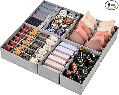 Clothes Drawer Organization, Bra Organization, Dresser Drawer Organization, Closet Organizer With Drawers, Dresser In Closet, Sock Storage, Sock Organization, Fabric Dresser, Closet Accessories