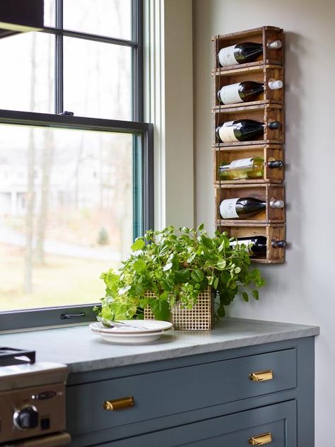 30 Creative Wine Racks and Wine Storage Ideas | HGTV Farm Kitchen Ideas, Diy Wine Rack Projects, Petite Kitchen, Modern Country Kitchens, Kitchen Wine Rack, Small Kitchen Storage, Wood Wine Racks, Wine Rack Wall, Farm Kitchen