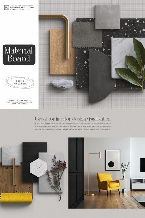 Introducing Material Board, a scene creator for visualizing materials and textures compositions. This tool was designed with interior design moodboards in mind – using the different elements from the kit, you can arrange your own compositions very easily and get a curated representation of different materials and colors for your next project. The post Material Board Scene Creator appeared first on Siteoutsite. Moodboard Interior Design, Composition Board, Photographer Templates, Interior Design Template, Different Elements, Material Board, Photography Templates, Design Hack, Interior Design Mood Board