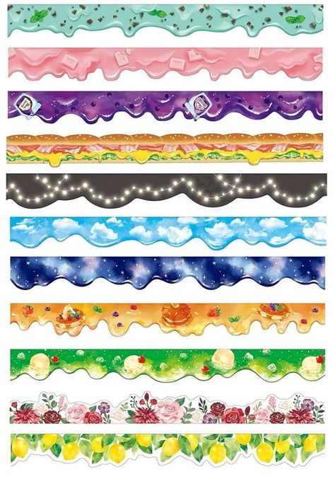 Washi Tape Printable, Tape Printable, Washi Tape Cards, Washi Tape Planner, Scrapbook Stickers Printable, Printable Scrapbook Paper, Bullet Journal Stickers, Kawaii Stickers, Smash Book