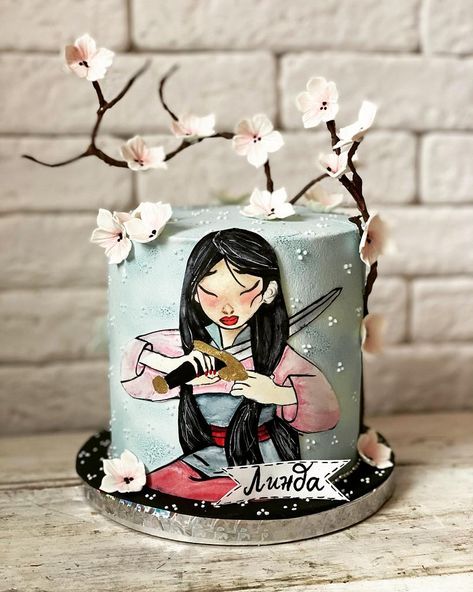 Mulan Cake, Wedding Cake Videos, Disney Baking, Chinese Birthday, 10 Birthday Cake, Anime Cake, Disney Birthday Cakes, Mulan Disney, Disney Ideas