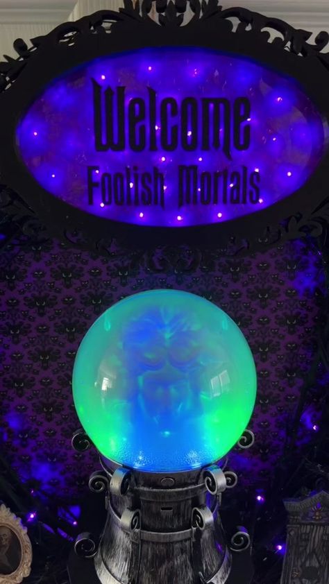 Welcome foolish mortals to the haunted mansion. Madame Leota really fo... | TikTok Haunted Mansion Aesthetic, Madam Leota, Haunted Mansion Madame Leota, Disney Cruise Door Decorations, Haunted Mansion Decor, Welcome Foolish Mortals, Mansion Aesthetic, Disney Cruise Door, Movie Night Food