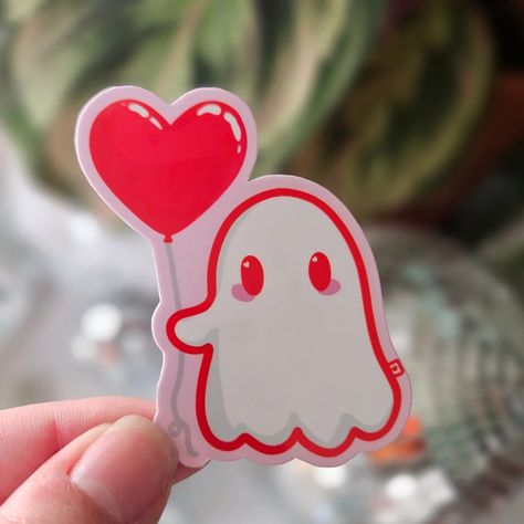 Will you be my boo 💖💌 #valloween #valentines #ghost #stickershop Balloon Ghost, Valentines Collection, My Boo, Journals Notebooks, Recyclable Packaging, Heart Balloons, Sticker Laptop, Mothers Day Crafts, Recycled Packaging