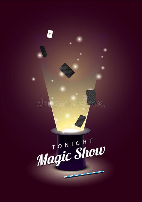 Magic Moodboard, Magic Show Poster, Magician Art, Magician Hat, File Illustration, Abstract Ideas, Beauty Entrepreneur, Gift Vector, Vector Poster