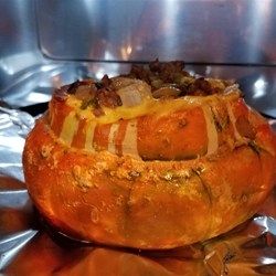 Sausage-Stuffed Turban Squash - Allrecipes.com Turban Squash Recipe, Turban Squash, Sausage And Vegetables, Acorn Squash Recipes, Courge Spaghetti, Squash Recipe, Thanksgiving Side, Roasted Butternut Squash, Roasted Butternut