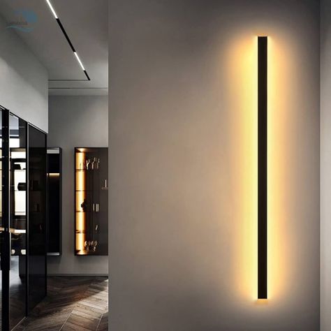 Hallway Lamp, Long Walls, Black Wall Lamps, Hallway Lighting, Luminaire Design, Design Minimalista, Bedroom Lighting, Lamps Living Room, Color Temperature