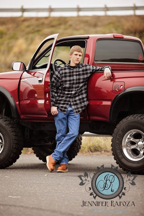 Senior guy and his truck. Red Toyota truck. Studio 2K Seniors by Jennifer Rapoza Photography, Sonora, CA Truck Senior Pictures, Truck Photography, Senior Pictures Boys Outdoors, Senior Photos Boys, Senior Photography Poses, Senior Boy Poses, Male Senior Pictures, Senior Portrait Poses, Country Senior Pictures