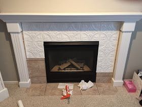 Let's just cut to chase and start with the before of my fireplace.     The pros of this fireplace are the large size, lack of brass, a... Tin Tile Fireplace, Fireplace Corner, Fireplace Redo, Fireplace Update, Tile Fireplace, Brick Fireplace Makeover, Finished Basement Ideas, Backyard Fireplace, Old Fireplace