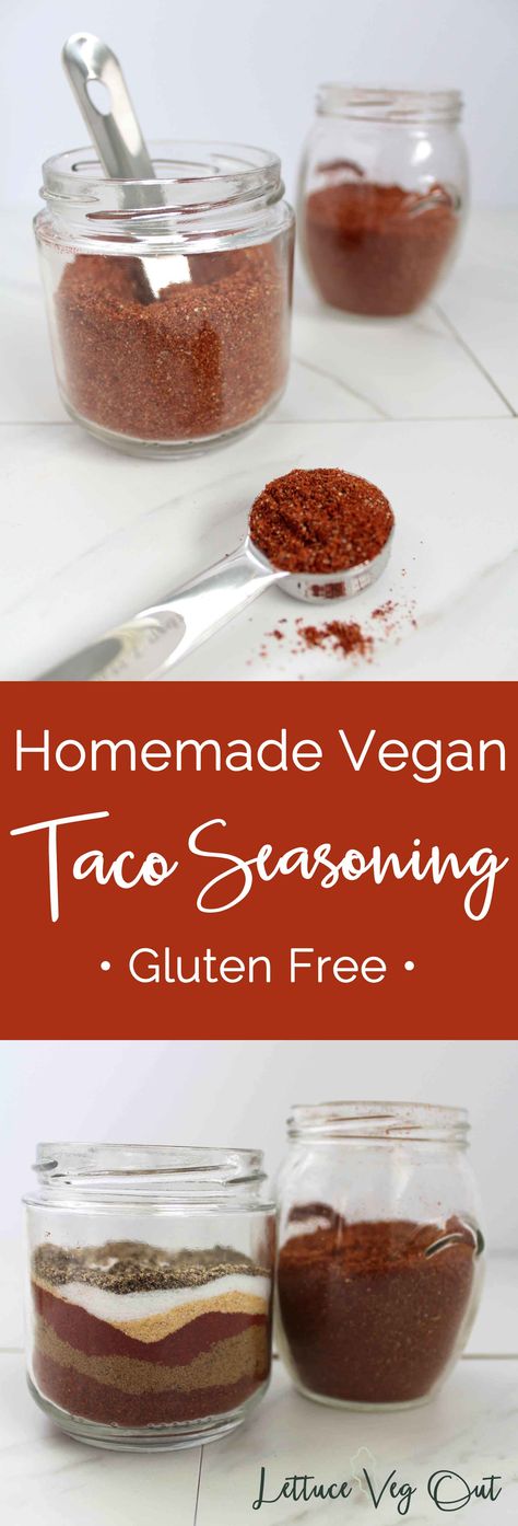 Perfectly balanced flavour, this homemade vegan taco seasoning is fantastic in any recipe that needs a bit of a kick! #glutenfree Taco Homemade, Taco Seasoning Easy, Taco Seasoning Mix Recipe, Spicy Taco Seasoning, Low Carb Taco Seasoning, Keto Taco Seasoning, Make Taco Seasoning, Homemade Taco Seasoning Mix, Homemade Taco Seasoning Recipe