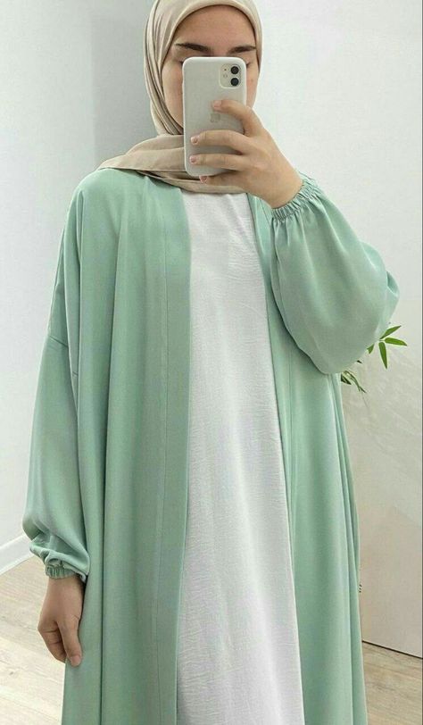 Muslim Fashion Outfits Dresses, Abaya Casual, Trendy Abaya, Kebaya Modern Hijab, Islamic Fashion Dresses, Moslem Fashion, Modern Hijab, Mode Kimono, Kebaya Modern