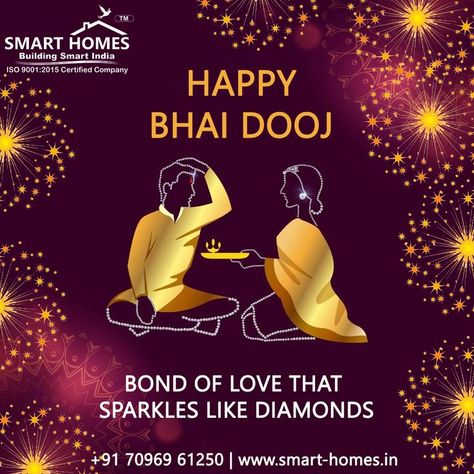 Wishing a very Happy Bhai Dooj to all the brothers and sisters. May God bless your relationship with happiness, understanding and lots of love. 🥰 Happy Bhai Dooj from Management and Team of SmartHomes Infrastructure. #SmartHomesDholera #Fesitval #BhaiDooj #Diwali #DiwaliVibe #brothersisterlove #Celebration Happy Bhai Dooj, Bhai Dooj, Brother And Sister Love, Brothers And Sisters, God Bless You, God Bless, Smart Home, Diwali, Of Love