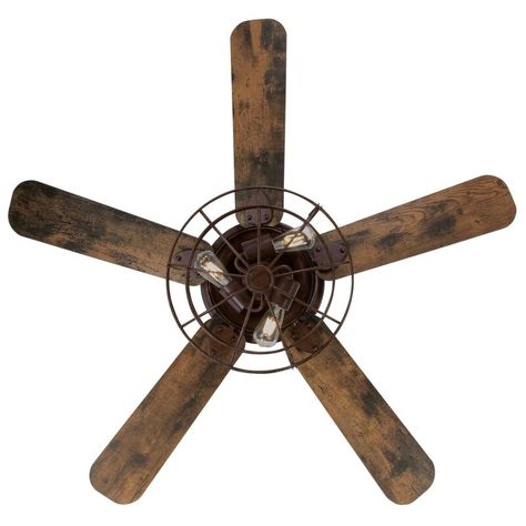 Ceiling Fan Makeover, Rustic Ceiling Fan, Caged Ceiling Fan, Farmhouse Ceiling Fan, Vintage Industrial Style, Remote Control Light, Vintage Fans, Dimmable Led Lights, Farmhouse Lighting